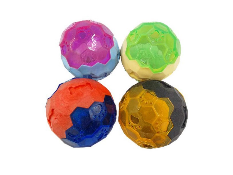 A Hexagonal Ball Pet Toy With A Light