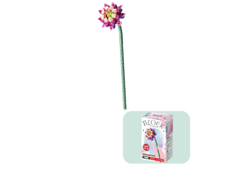 Building Blocks: 96Pcs Small Particle Building Block Flowers - Axle Grass