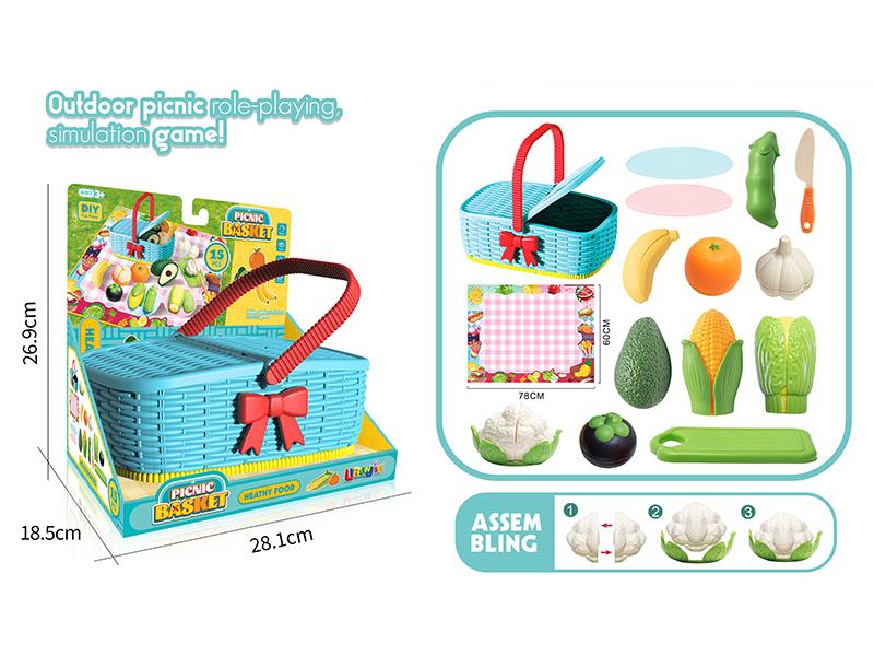 Picnic Basket Fruit And Vegetable Set 15PCS