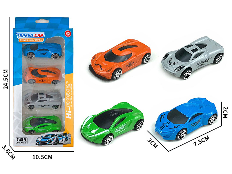1:64 Slide Alloy Cars 4pcs