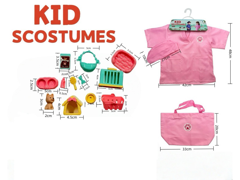 Diy Clothing Role-Playing Veterinarian Jacket + Hat + Handbag + 12-Piece Set (Thickened Style)