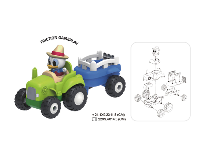 Donald Duck Series Assembly Friction Farm Tractor 15pcs