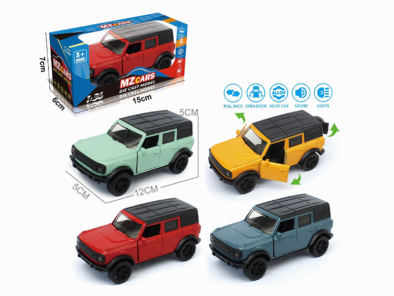 1:36 Pull Back Alloy Off-Road Vehicle(3 Doors Can Open)(With Sound And Lights)