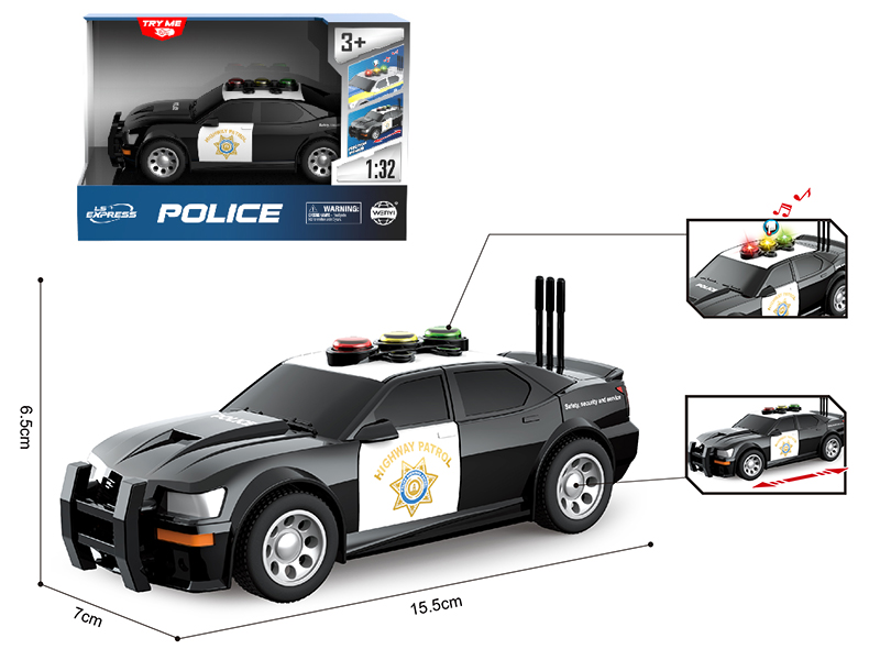 1:32 Friction American Police Car(Sound & Lights)