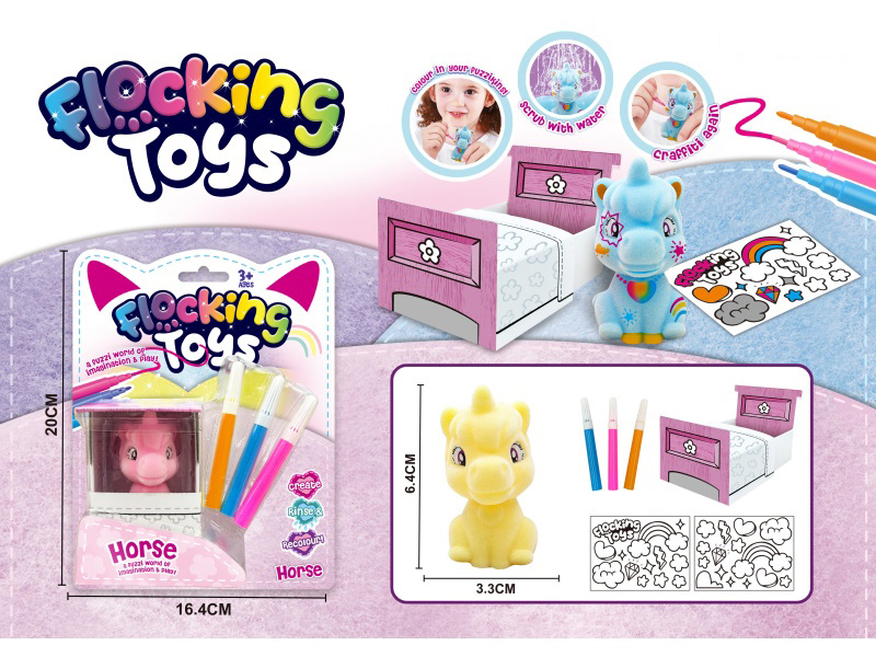 Diy Painted Washable Flocking Unicorn