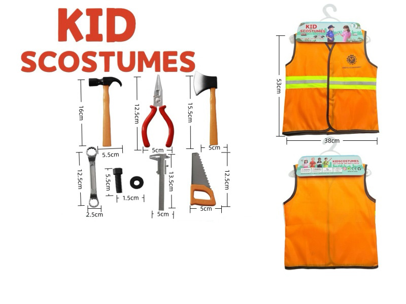 Diy Clothing Role-Playing Engineering Reflective Vest + 8-Piece Set (Thickened Style)