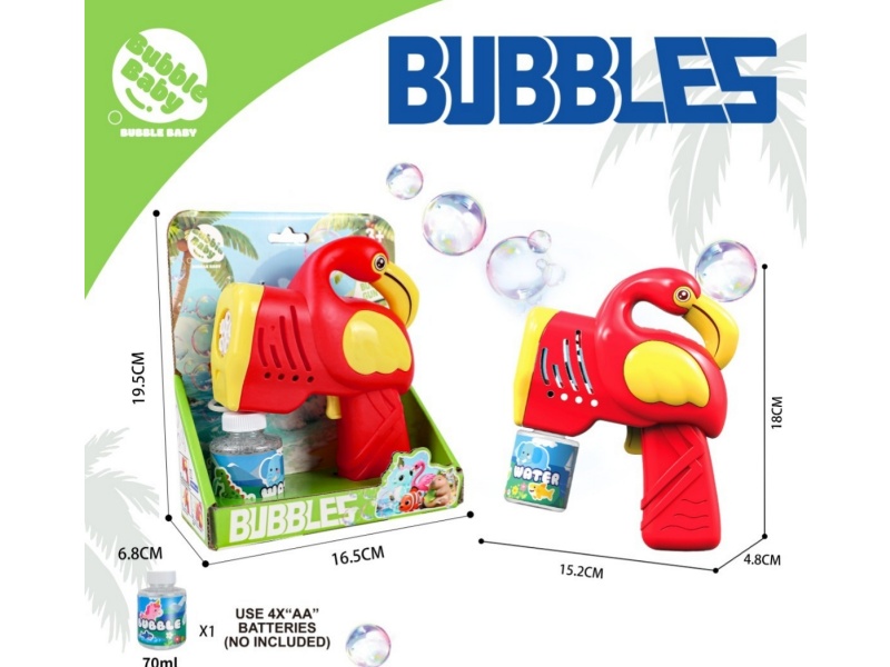 Red Flamingo Bubble Gun With Light