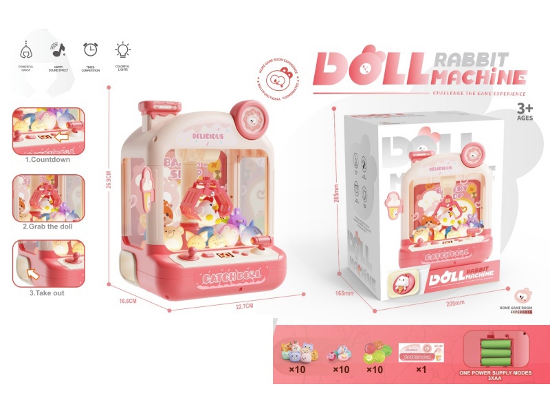 The Rabbit Claw Machine A Is Equipped With 10 Dolls And 10 Gacha