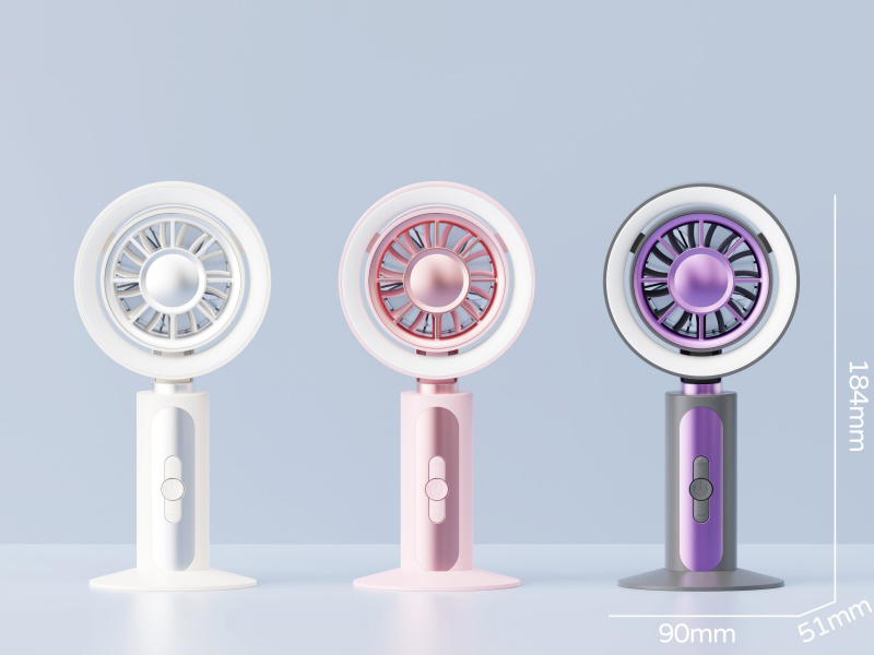 High-Speed Brushless Handheld Fan With Colorful Lights
