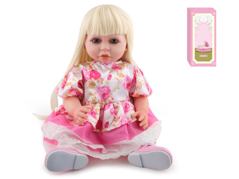 55cm Soft Plastic Reborn Doll(Wig Sheath) With Feeding-Bottle, Magnetic Pacifier, Diaper, Birth Card