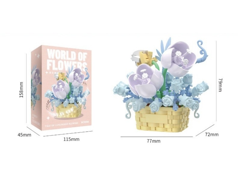 Building Blocks: 166Pcs Of Tulip Flower Baskets