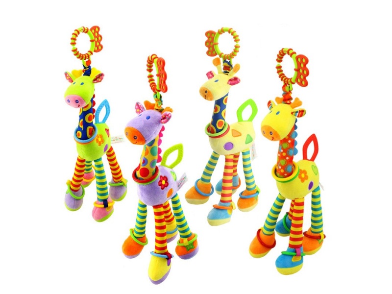 Giraffe Plush Baby Comfort Rattle Bed Hang