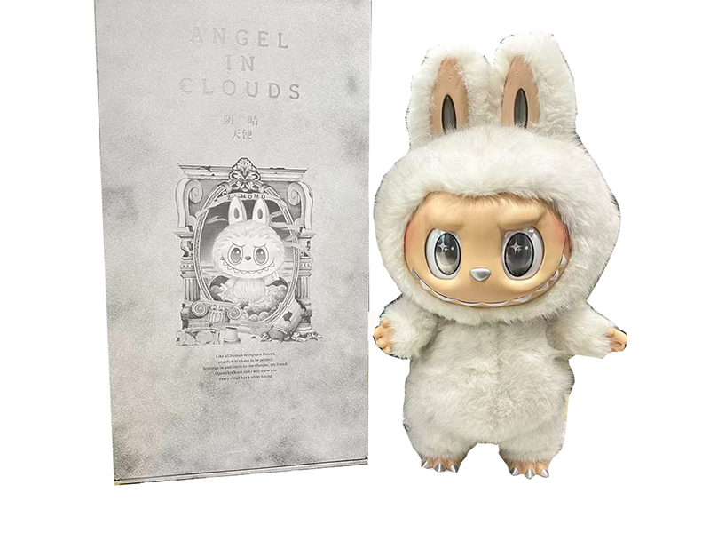 Outsize Limited Edition 40cm 24D Eyeball Plush Vinyl Face Stuffed Labubu Doll With Card