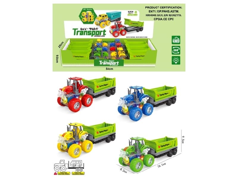 Four-Wheel Drive Double Friction Stunt Farmer Trailer +Sand Hauler