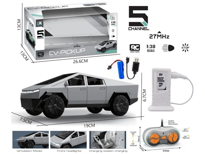 1:30 Five-Way (Painted) Tesla Remote Control Car + With Charging Station (Power Included)