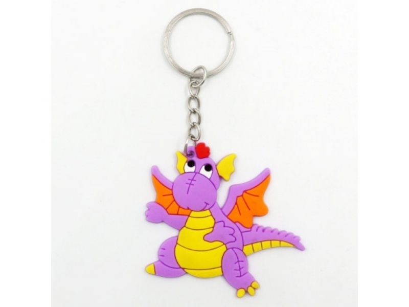 Keychain: Dinosaur Purple