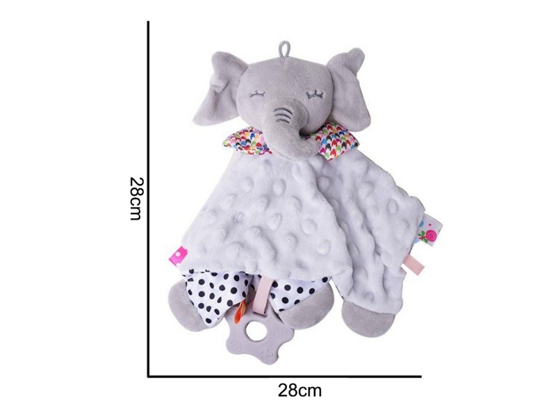 Plush Grey Elephant Soothing Towel