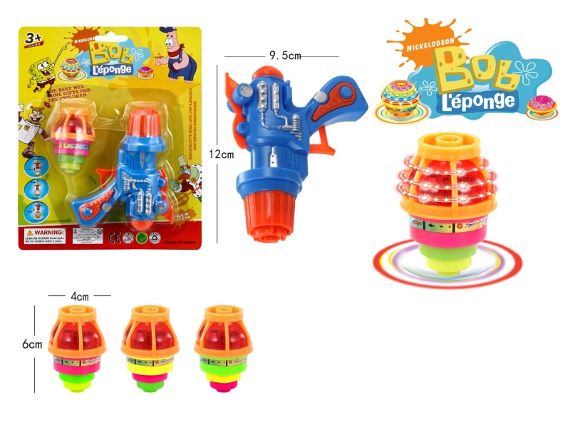 Top Gun Windup Top Toy With Light