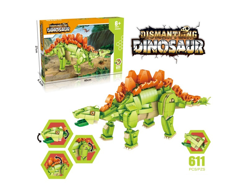 Diy Assembly Of Dinosaur Building Blocks Stegosaurus