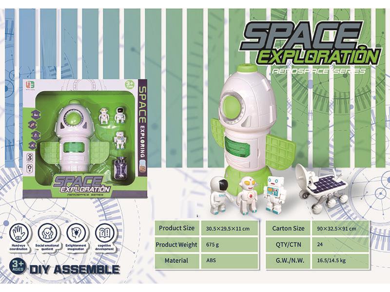 Three Re-Entry Capsules *1 (The Left And Right Doors And The Upper And Lower Doors Of The Middle Section Of The Re-Entry Capsule Will Be Randomly Dispatched) Lunar Rover *1 (Color Randomly) Dolls *3