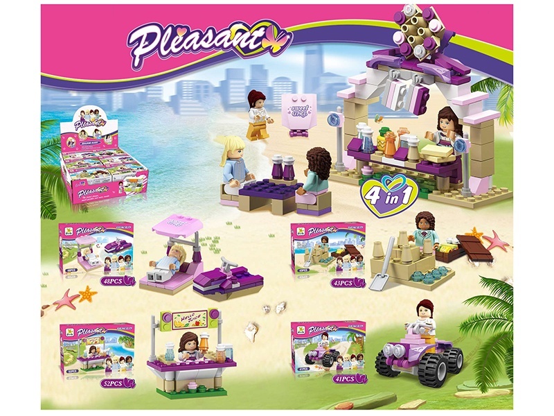 Girls' Series - Outdoor Beach Small Lego-Style Building Blocks