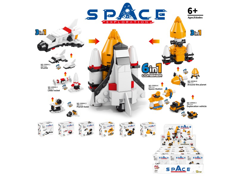 Block 3 Turns Into 6 Into 1- Space Shuttle (Total Number Of Pieces: 254Pcs)