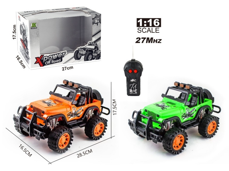 1:16 Two-Way Remote-Controlled Jeep Convertible Pad Printing Racing Car (Electricity Not Included)