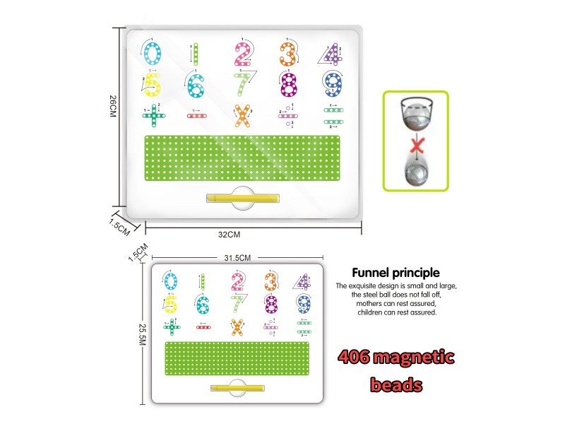 Magnetism Brushwork Drawing Board (Color Digital Board) (406 Beads)