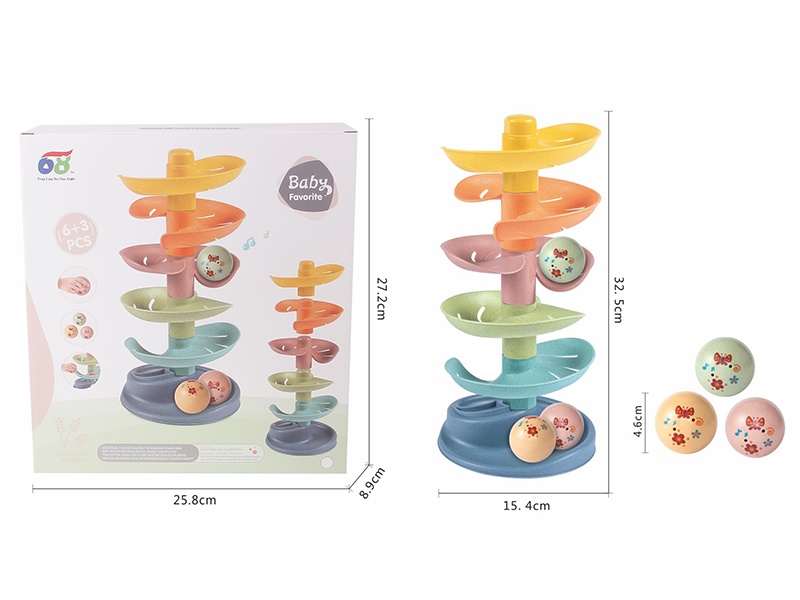 Straw Six Layer Skateboard Rolling Ball Jenga