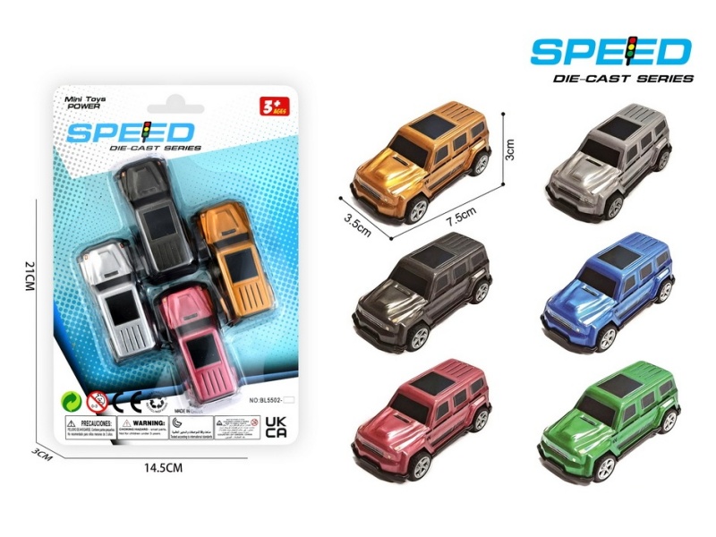 Pull Back Iron Off-Road Vehicles 4pcs