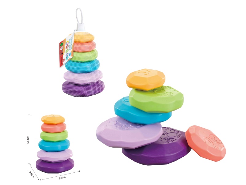 Soft Plastic Stone Stacking Toys 6pcs