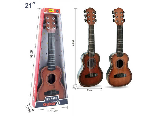 21-Inch 6-String Simulated Wood Grain Guitar In 2-Color Mixed Set. Steel Wire