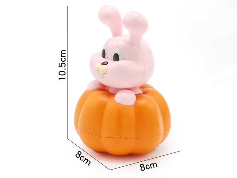 Pink Rabbit Pumpkin Pull Back Car