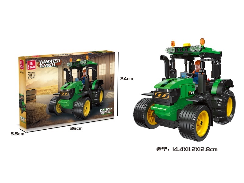 Building Block: Tractor; Rebound Function: 304Pcs