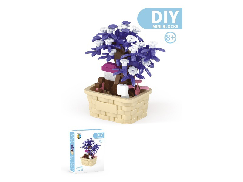 Forget-Me-Not Building Block Flower Basket Series 130PCS