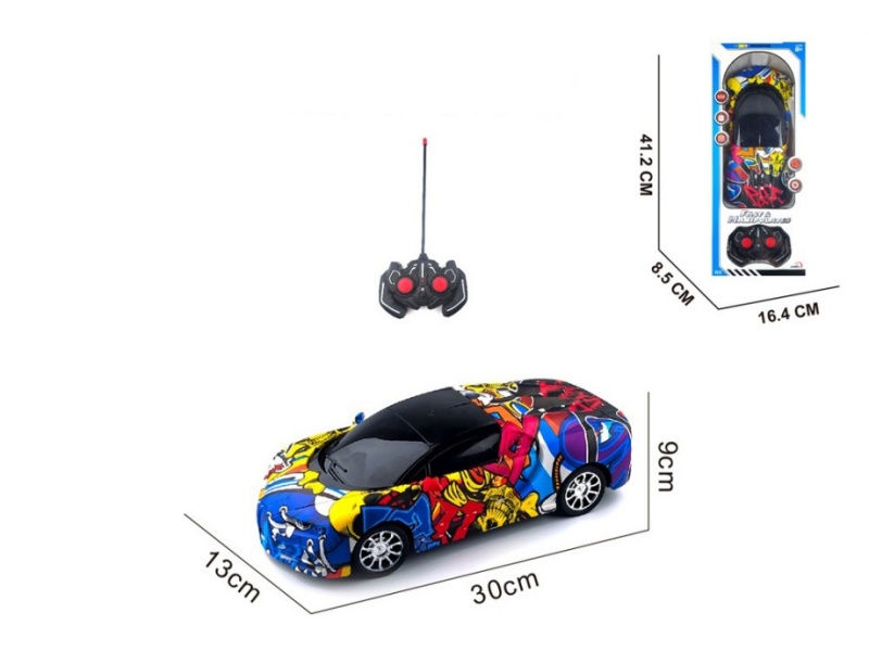4-Channel  Remote Control Car Graffiti Bugatti