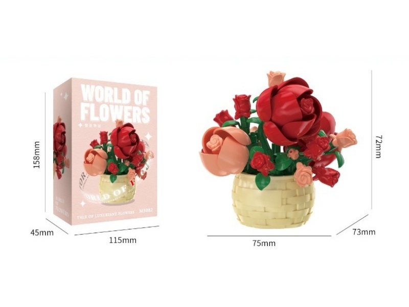 Building Blocks: 128 Pcs Of Rose Basket