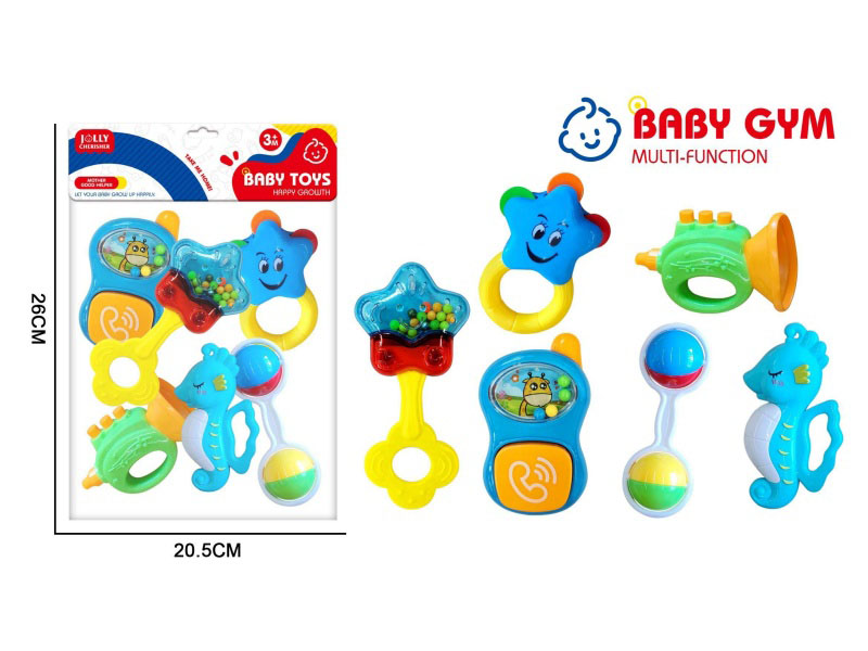A 6-Piece Set Of Baby Rattle Gum