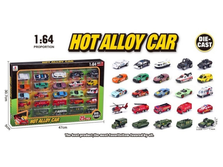 25Pcs Of 1:64 Alloy Sliding Trolley