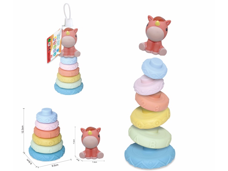 Soft Plastic Animal Stacking Toy(Unicorn) 7pcs