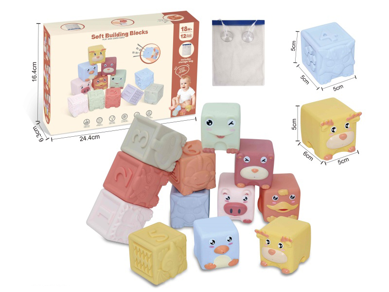 Animal & Dinosaur Numbers Soft Building Blocks(Includes Storage Bag) 13pcs