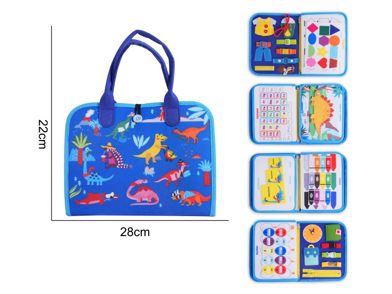 Montessori Early Childhood Education And Intelligence - Felt 5-Page Dinosaur Busy Edition