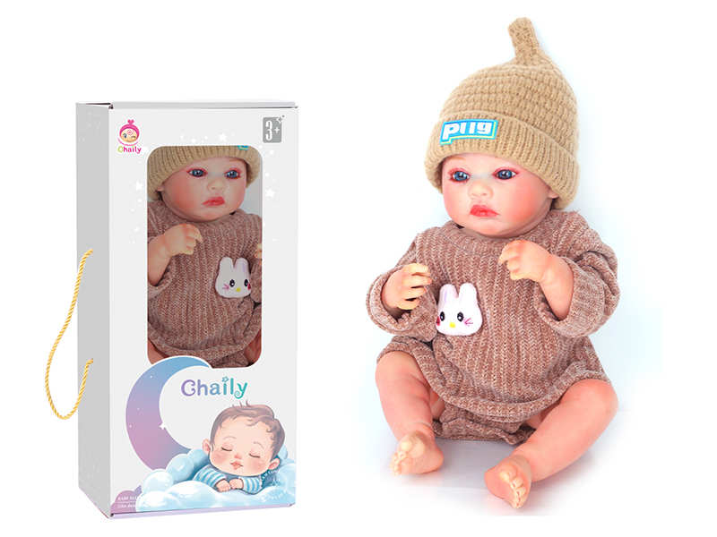 43cm Reborn Baby Doll With Diaper, Birth Card, Bottle, Magnetic Pacifier