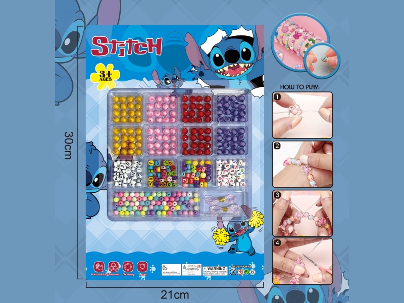 Stitch Diy Beaded Jewelry Bow With Multiple Colored Beaded Ribbons And 2 Threads