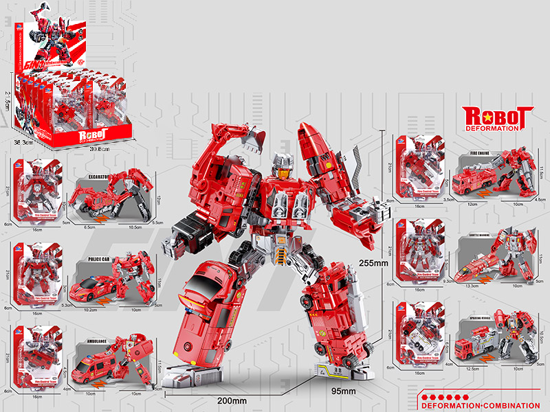 Fire Control Team Transformation Robot Toys 12pcs