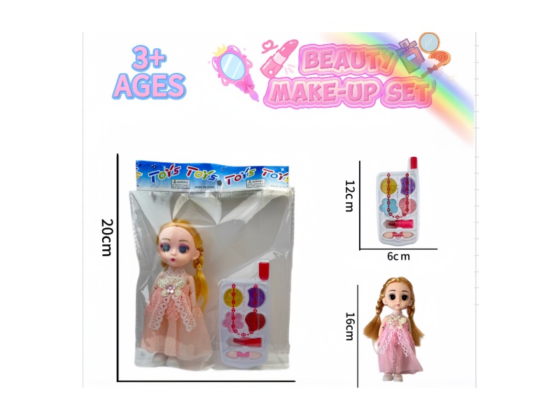 Children's makeup mobile phone with 6-inch doll
