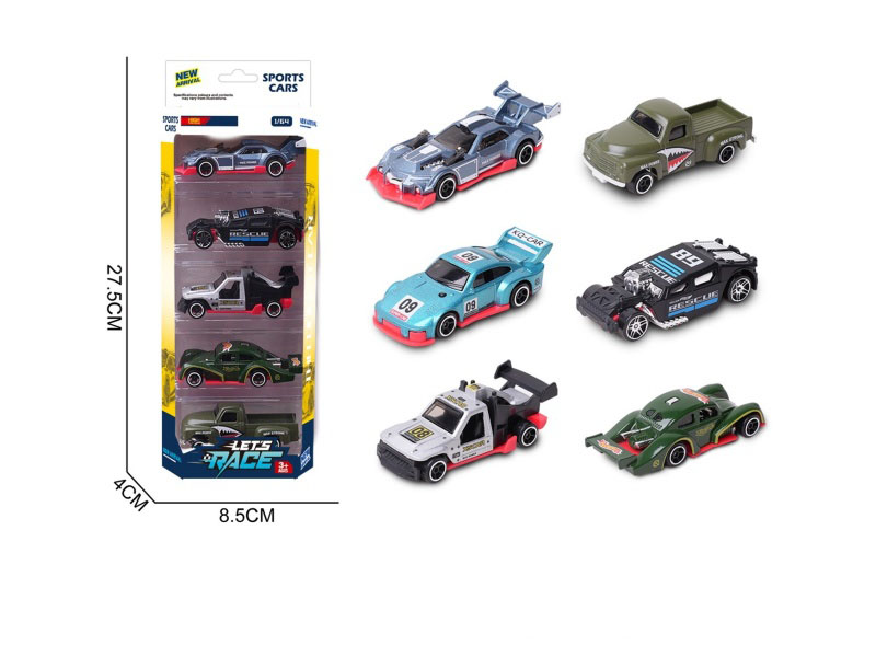 5 Pieces Of 6 1:64 Alloy Vehicles