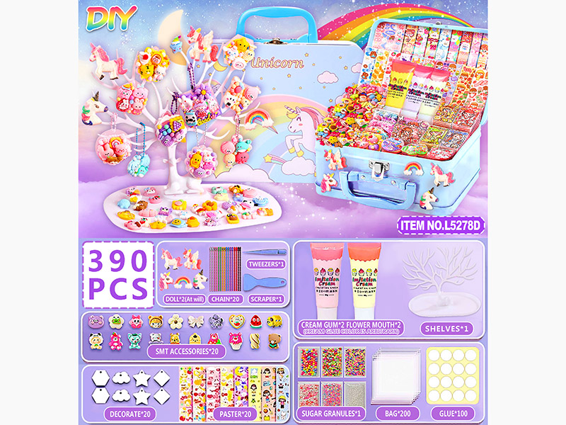 Unicorn DIY Cream Glue Adhesive Sticker Decorations Set 390PCS