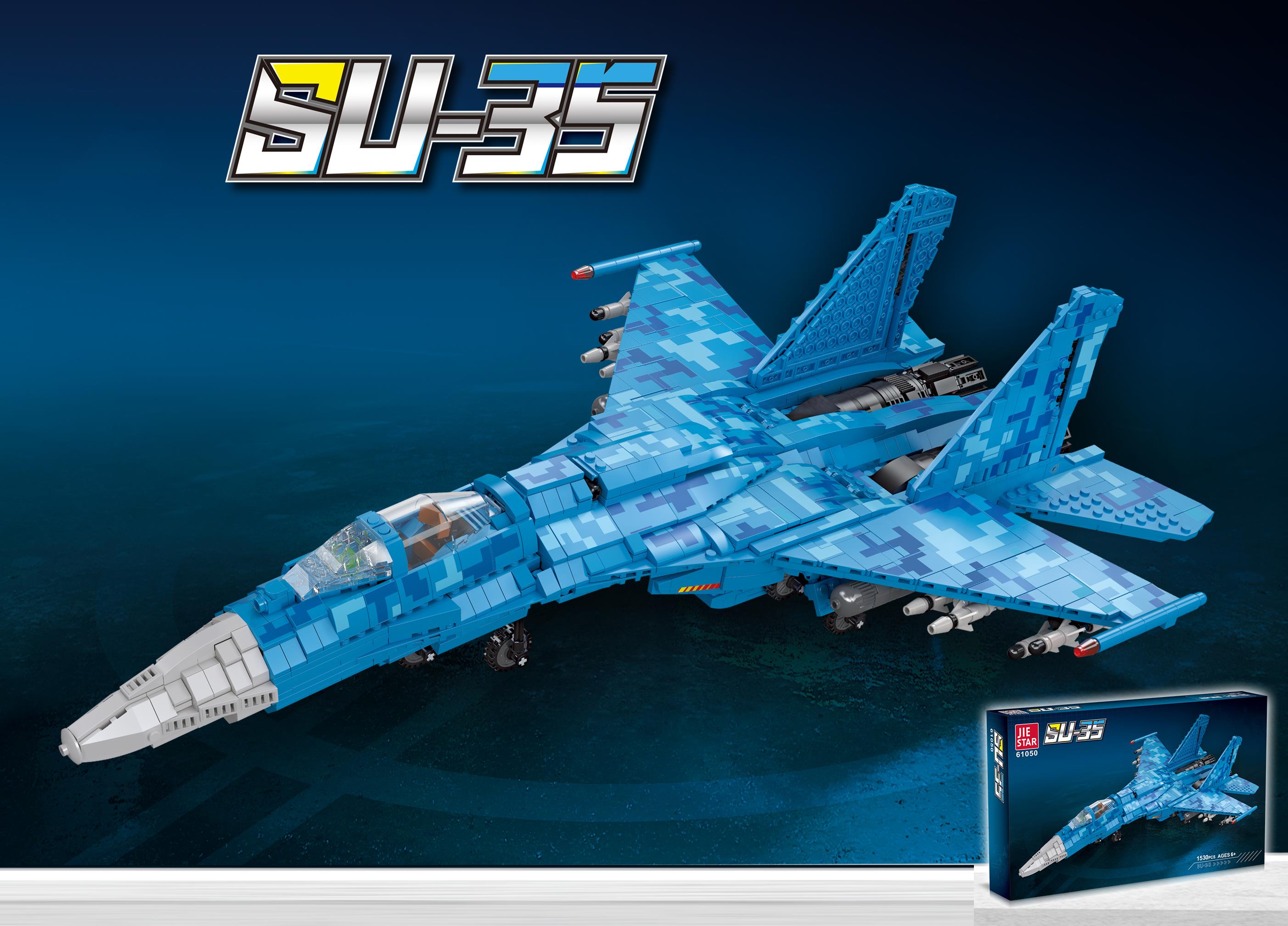 Building Blocks: Su-35, Chinese-English Universal Box, 1530 PCS
