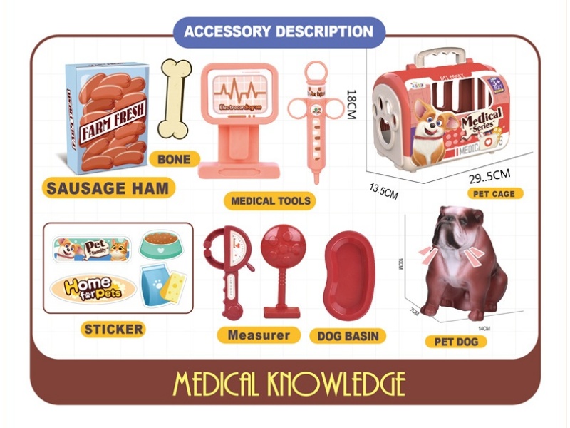 Pet Cage With Rubber Dog